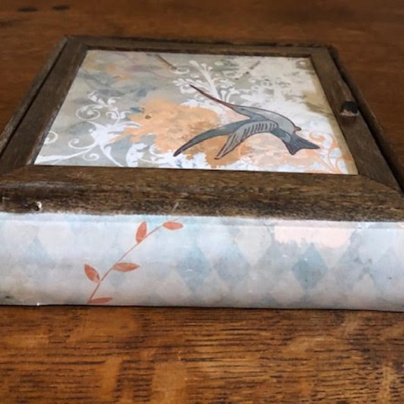 Handcrafted Vintage Wooden Jewelry Box Hummingbird - Picture 3 of 5